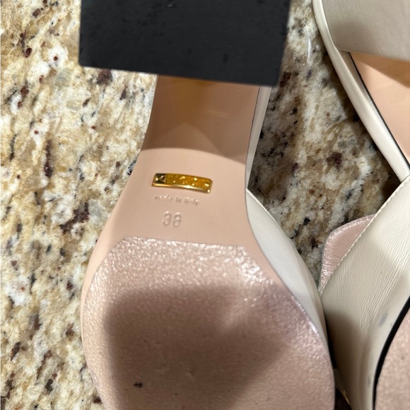 Gucci Horsebit Peep Toe Sandal Slide Block Heel Mules size 36 - Picture 12 of 16